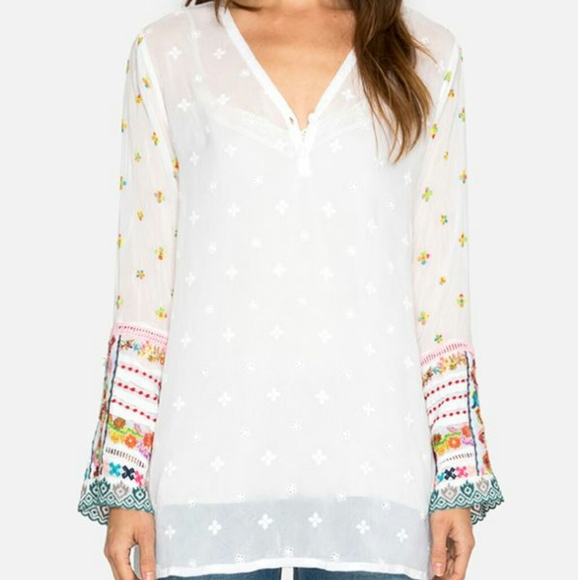 Johny Was sample all over embroidered tunic blouse - Picture 5 of 10